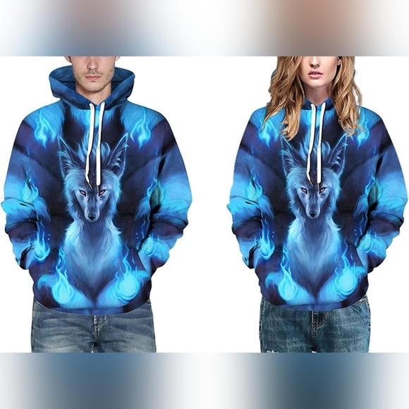 New Men's Graphic Drawstring Hoodie Sweater Multiple Sizes - Picture 5 of 5